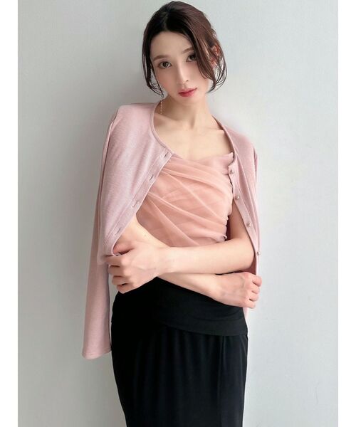 RESEXXY（リゼクシー）の「チュールドッキングアンサンブルトップス（ニット/セーター・レディース・ホワイト/ブラック/ピンク・FREE）」の17枚目の写真