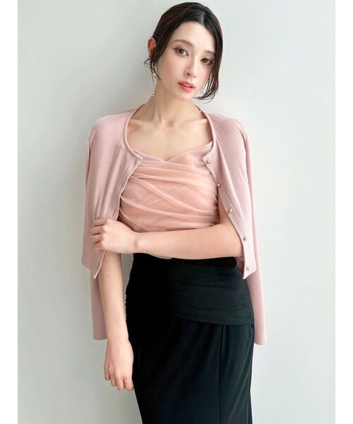 RESEXXY（リゼクシー）の「チュールドッキングアンサンブルトップス（ニット/セーター・レディース・ホワイト/ブラック/ピンク・FREE）」の19枚目の写真