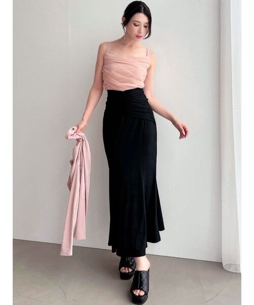 RESEXXY（リゼクシー）の「チュールドッキングアンサンブルトップス（ニット/セーター・レディース・ホワイト/ブラック/ピンク・FREE）」の8枚目の写真