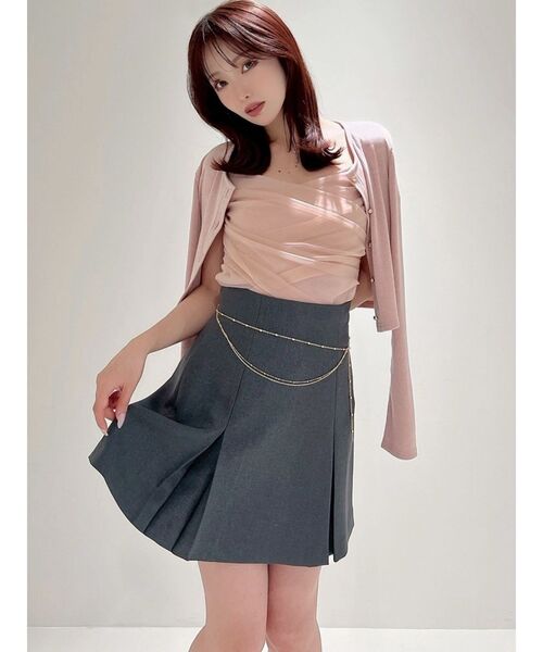 RESEXXY（リゼクシー）の「チュールドッキングアンサンブルトップス（ニット/セーター・レディース・ホワイト/ブラック/ピンク・FREE）」の11枚目の写真