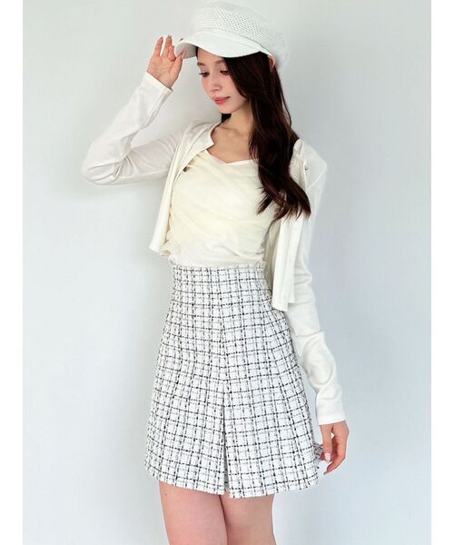 RESEXXY（リゼクシー）の「チュールドッキングアンサンブルトップス（ニット/セーター・レディース・ホワイト/ブラック/ピンク・FREE）」の7枚目の写真