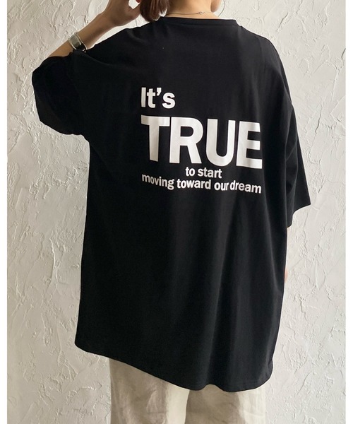 She's Closet(シーズクローゼット)の「オーバーサイズ半袖ロゴバックプリントTシャツ(Tシャツ/カットソー・レディース・ホワイト/ブラック・FREE)」の6枚目の写真