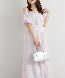 La boutique BonBon | 【最強モテ】シアーチェックパフスリーブワンピース(ワンピース)