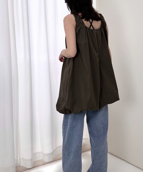 gossip!ロサンゼルス(ゴシップロサンゼルス)の「ノースリーブ バルーンミニワンピース(ワンピース・レディース・ブラック/ホワイト/カーキ・FREE)」の10枚目の写真