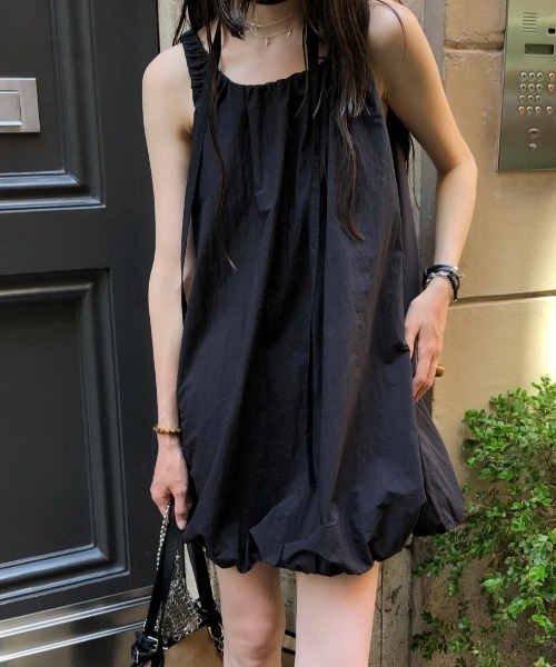 gossip!ロサンゼルス(ゴシップロサンゼルス)の「ノースリーブ バルーンミニワンピース(ワンピース・レディース・ブラック/ホワイト/カーキ・FREE)」の7枚目の写真