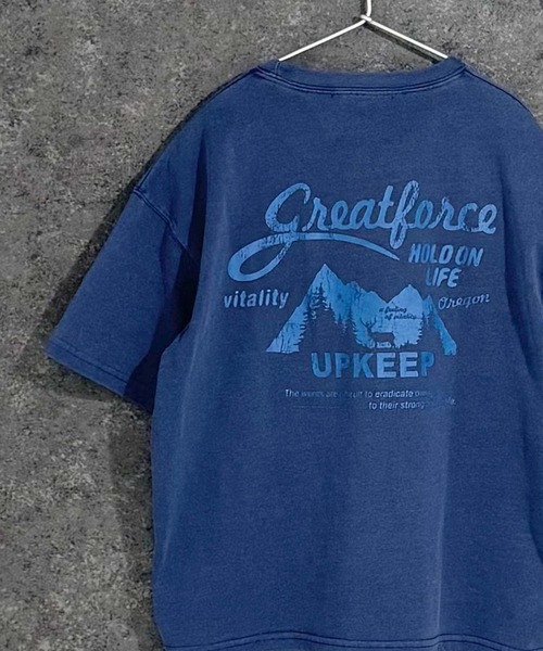 THE CASUAL（カジュアル）の「ピグメント染め　オーバーサイズ　バックプリント　半袖　Tシャツ（Tシャツ/カットソー・キッズ・ブラック/グレー系/ダークグリーン/チャコール/ネイビー/パープル・160cm/150cm/140cm/130cm/120cm/110cm）」の5枚目の写真