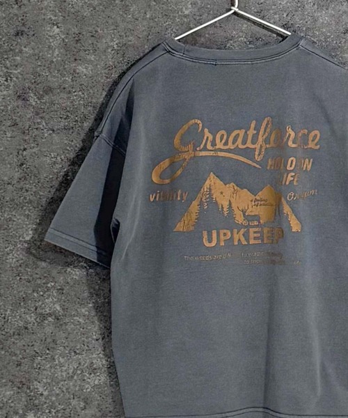 THE CASUAL（カジュアル）の「ピグメント染め　オーバーサイズ　バックプリント　半袖　Tシャツ（Tシャツ/カットソー・キッズ・ブラック/グレー系/ダークグリーン/チャコール/ネイビー/パープル・160cm/150cm/140cm/130cm/120cm/110cm）」の3枚目の写真