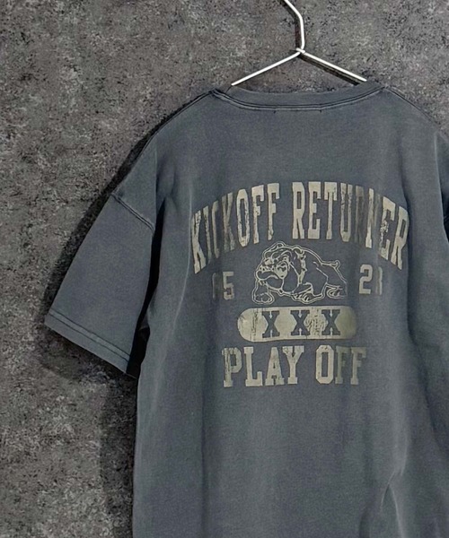 THE CASUAL（カジュアル）の「ピグメント染め　オーバーサイズ　バックプリント　半袖　Tシャツ（Tシャツ/カットソー・キッズ・ブラック/グレー系/ダークグリーン/チャコール/ネイビー/パープル・160cm/150cm/140cm/130cm/120cm/110cm）」の7枚目の写真