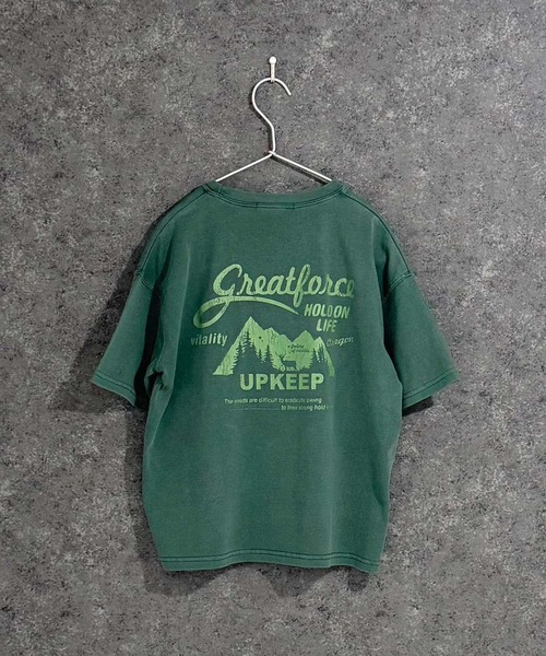 THE CASUAL（カジュアル）の「ピグメント染め　オーバーサイズ　バックプリント　半袖　Tシャツ（Tシャツ/カットソー・キッズ・ブラック/グレー系/ダークグリーン/チャコール/ネイビー/パープル・160cm/150cm/140cm/130cm/120cm/110cm）」の9枚目の写真