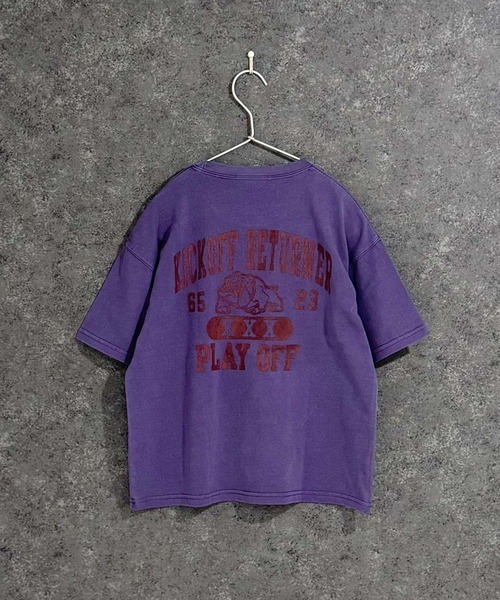 THE CASUAL（カジュアル）の「ピグメント染め　オーバーサイズ　バックプリント　半袖　Tシャツ（Tシャツ/カットソー・キッズ・ブラック/グレー系/ダークグリーン/チャコール/ネイビー/パープル・160cm/150cm/140cm/130cm/120cm/110cm）」の15枚目の写真