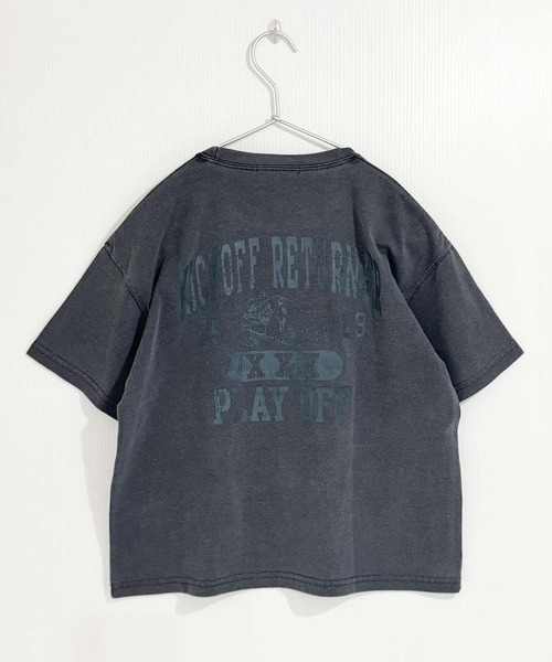 THE CASUAL（カジュアル）の「ピグメント染め　オーバーサイズ　バックプリント　半袖　Tシャツ（Tシャツ/カットソー・キッズ・ブラック/グレー系/ダークグリーン/チャコール/ネイビー/パープル・160cm/150cm/140cm/130cm/120cm/110cm）」の17枚目の写真