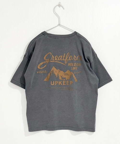 THE CASUAL（カジュアル）の「ピグメント染め　オーバーサイズ　バックプリント　半袖　Tシャツ（Tシャツ/カットソー・キッズ・ブラック/グレー系/ダークグリーン/チャコール/ネイビー/パープル・160cm/150cm/140cm/130cm/120cm/110cm）」の18枚目の写真