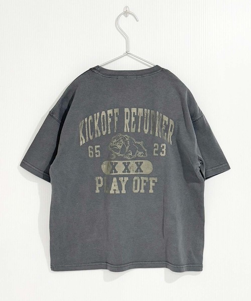 THE CASUAL（カジュアル）の「ピグメント染め　オーバーサイズ　バックプリント　半袖　Tシャツ（Tシャツ/カットソー・キッズ・ブラック/グレー系/ダークグリーン/チャコール/ネイビー/パープル・160cm/150cm/140cm/130cm/120cm/110cm）」の19枚目の写真