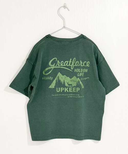 THE CASUAL（カジュアル）の「ピグメント染め　オーバーサイズ　バックプリント　半袖　Tシャツ（Tシャツ/カットソー・キッズ・ブラック/グレー系/ダークグリーン/チャコール/ネイビー/パープル・160cm/150cm/140cm/130cm/120cm/110cm）」の20枚目の写真