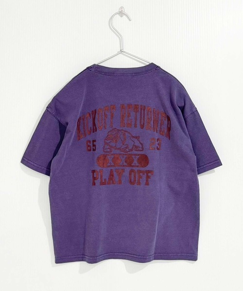 THE CASUAL（カジュアル）の「ピグメント染め　オーバーサイズ　バックプリント　半袖　Tシャツ（Tシャツ/カットソー・キッズ・ブラック/グレー系/ダークグリーン/チャコール/ネイビー/パープル・160cm/150cm/140cm/130cm/120cm/110cm）」の22枚目の写真