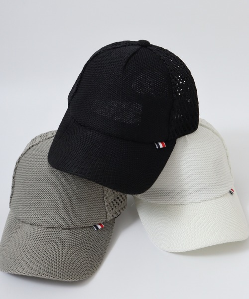 セール】MESH CAP 柄編みサーモ/ポリエステルニット メッシュキャップ