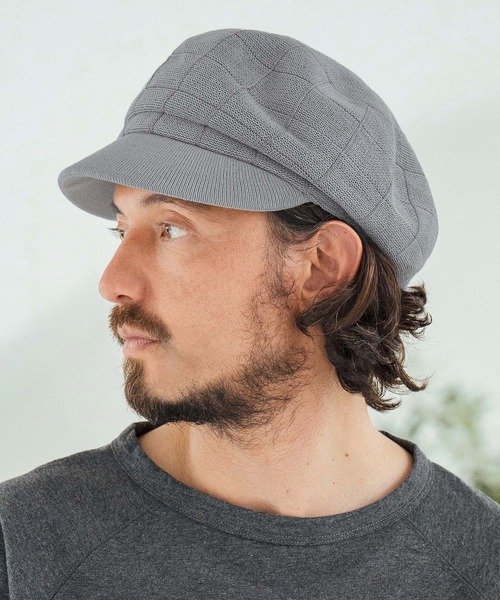CAMBIO（カンビオ）の「mko12737-Checker Knit Thermo Casquette キャスケット（キャスケット・メンズ・ブラック/ベージュ/グレー・FREE）」の2枚目の写真