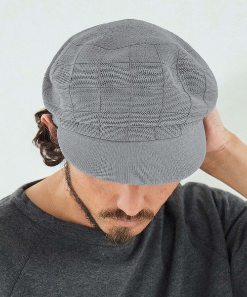 CAMBIO（カンビオ）の「mko12737-Checker Knit Thermo Casquette キャスケット（キャスケット・メンズ・ブラック/ベージュ/グレー・FREE）」の8枚目の写真