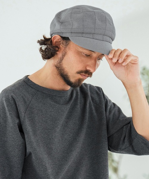 CAMBIO（カンビオ）の「mko12737-Checker Knit Thermo Casquette キャスケット（キャスケット・メンズ・ブラック/ベージュ/グレー・FREE）」の9枚目の写真