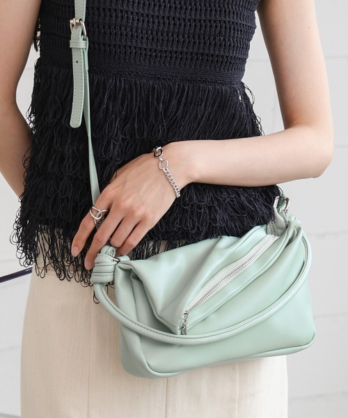 Bab（バブ）の「ZIPデザイン2WAYショルダーバッグ（ショルダーバッグ・レディース・ブラック/アイボリー/ピンク/シルバー/グリーン・ONESIZE）」の11枚目の写真