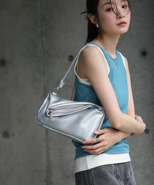 Bab（バブ）の「ZIPデザイン2WAYショルダーバッグ（ショルダーバッグ・レディース・ブラック/アイボリー/ピンク/シルバー/グリーン・ONESIZE）」の22枚目の写真