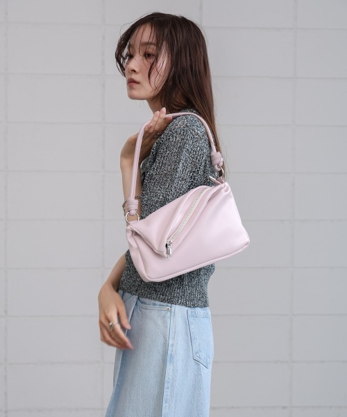 Bab（バブ）の「ZIPデザイン2WAYショルダーバッグ（ショルダーバッグ・レディース・ブラック/アイボリー/ピンク/シルバー/グリーン・ONESIZE）」の9枚目の写真