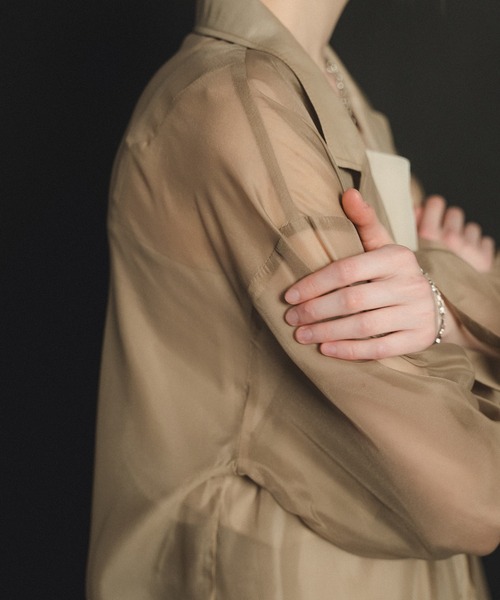 et.UNiVER(エトユニベール)の「Pleats skirt sheer jk set up(ドレス・レディース・ブラウン/ベージュ/ブラック・SMALL/LARGE/MEDIUM)」の19枚目の写真