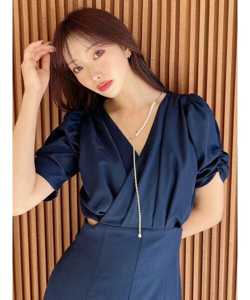 RESEXXY（リゼクシー）の「アシンメトリーパールロングネックレス（ネックレス・レディース・シルバー/ゴールド・FREE）」の3枚目の写真