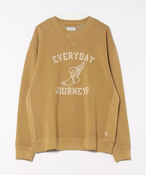 CREW / BANKS JOURNAL(バンクスジャーナル)スタンダードシルエットプリント長袖クルーネックスウェットトレーナ