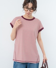 【SABUROKU】 ボーダー フレンチスリーブ Tシャツ