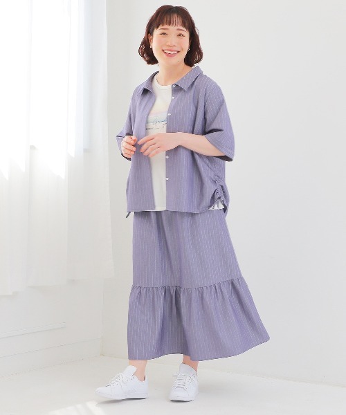 MB mint breeze(エムビーミントブリーズ)の「【L~5L 大きいサイズ】コットン天竺グラフィックTシャツ 半袖 春夏(Tシャツ/カットソー・レディース・オレンジ/オフホワイト/グレー・3L/4L/5L/LL/L)」の8枚目の写真