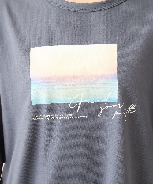 MB mint breeze(エムビーミントブリーズ)の「【L~5L 大きいサイズ】コットン天竺グラフィックTシャツ 半袖 春夏(Tシャツ/カットソー・レディース・オレンジ/オフホワイト/グレー・3L/4L/5L/LL/L)」の16枚目の写真