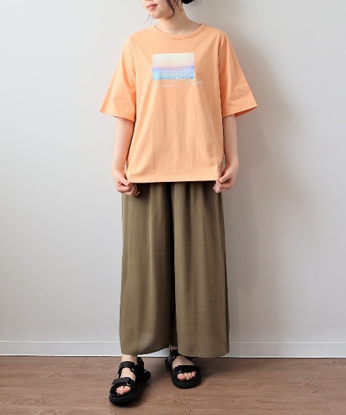 MB mint breeze(エムビーミントブリーズ)の「【L~5L 大きいサイズ】コットン天竺グラフィックTシャツ 半袖 春夏(Tシャツ/カットソー・レディース・オレンジ/オフホワイト/グレー・3L/4L/5L/LL/L)」の17枚目の写真