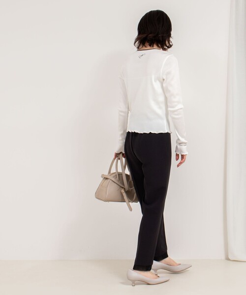 NOLLEY’S(ノーリーズ)の「ウォッシャブル裾レースパンツ(その他パンツ・レディース・ブラック/ホワイト・40/38/36/34)」の4枚目の写真