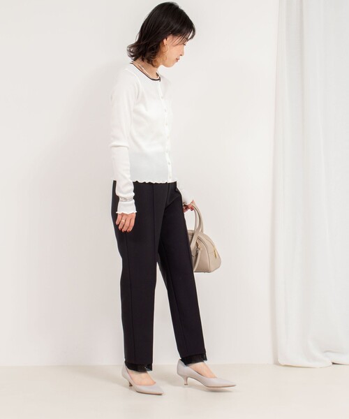 NOLLEY’S(ノーリーズ)の「ウォッシャブル裾レースパンツ(その他パンツ・レディース・ブラック/ホワイト・40/38/36/34)」の5枚目の写真