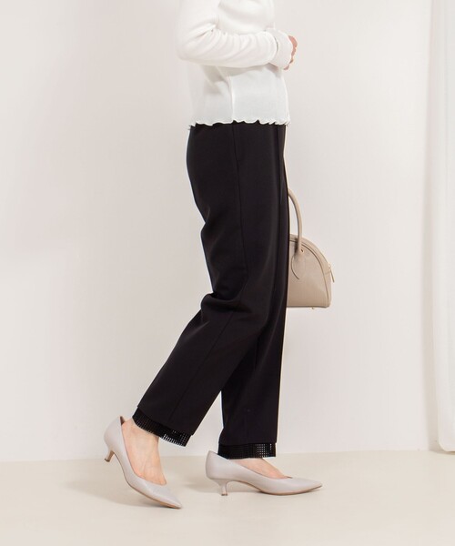 NOLLEY’S(ノーリーズ)の「ウォッシャブル裾レースパンツ(その他パンツ・レディース・ブラック/ホワイト・40/38/36/34)」の7枚目の写真
