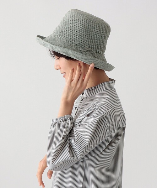 Afternoon Tea（アフタヌーンティー）の「細編みツバ広UVハット（ハット・レディース・ライトブラウン/ライトグリーン/アイボリー・ONE SIZE）」の3枚目の写真