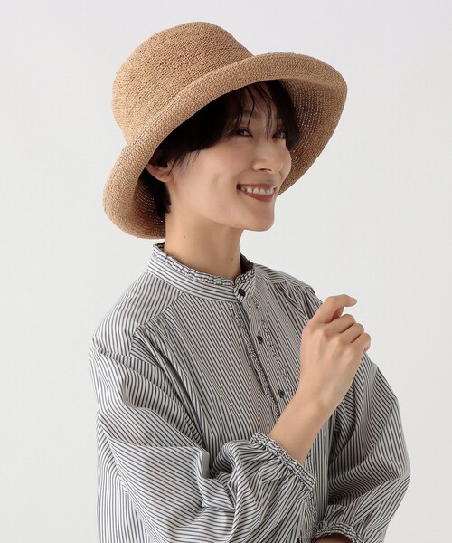 Afternoon Tea（アフタヌーンティー）の「細編みツバ広UVハット（ハット・レディース・ライトブラウン/ライトグリーン/アイボリー・ONE SIZE）」の2枚目の写真