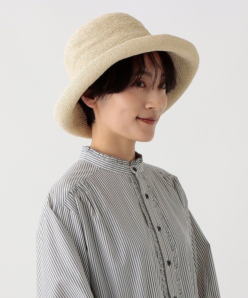Afternoon Tea（アフタヌーンティー）の「細編みツバ広UVハット（ハット・レディース・ライトブラウン/ライトグリーン/アイボリー・ONE SIZE）」の5枚目の写真