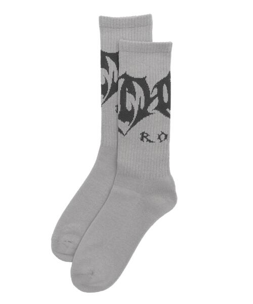 SHORT ROUND（ショートラウンド）の「SHORT ROUND/トライバルロゴソックス（ソックス/靴下・メンズ・ブラック/ホワイト/ライトグレー・FREE）」の10枚目の写真