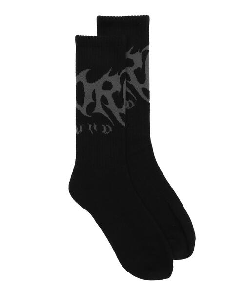 SHORT ROUND（ショートラウンド）の「SHORT ROUND/トライバルロゴソックス（ソックス/靴下・メンズ・ブラック/ホワイト/ライトグレー・FREE）」の12枚目の写真