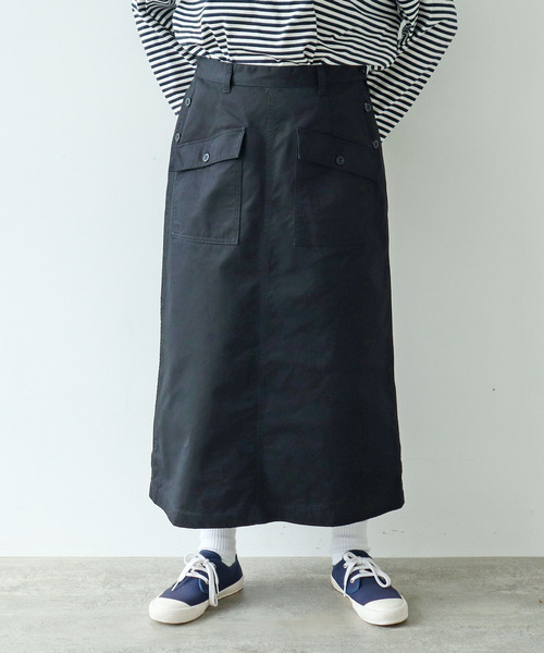 PAR ICI（パーリッシィ）の「オーガニックツイル ワークロングスカート（スカート・レディース・アイボリー/カーキ/ブラック・FREE）」の2枚目の写真