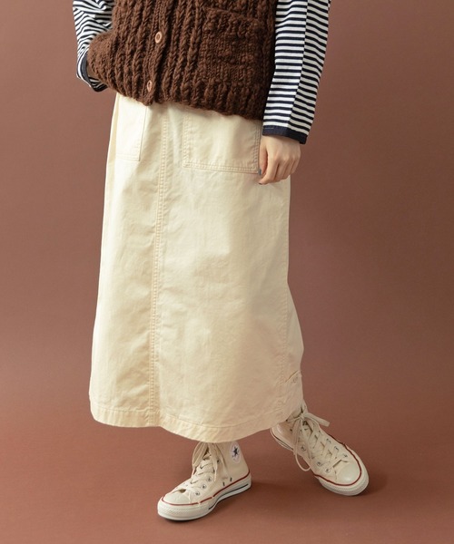 PAR ICI（パーリッシィ）の「オーガニックツイル ワークロングスカート（スカート・レディース・アイボリー/カーキ/ブラック・FREE）」の21枚目の写真