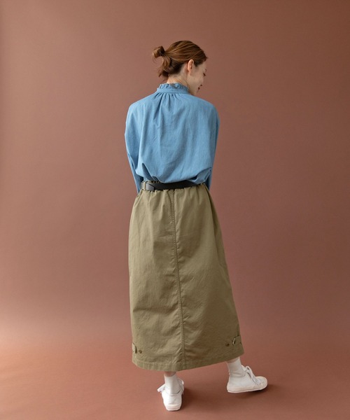 PAR ICI（パーリッシィ）の「オーガニックツイル ワークロングスカート（スカート・レディース・アイボリー/カーキ/ブラック・FREE）」の5枚目の写真