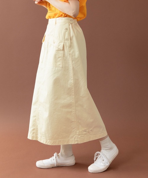 PAR ICI（パーリッシィ）の「オーガニックツイル ワークロングスカート（スカート・レディース・アイボリー/カーキ/ブラック・FREE）」の14枚目の写真