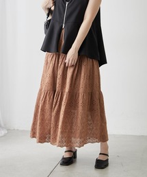 コットンレースティアードスカート