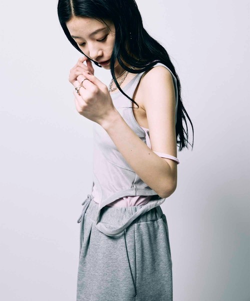 led.tokyo（レッドトウキョウ）の「【led.tokyo】LAYERED TANK SET/レイヤードタンクセット（タンクトップ・レディース・レッド/グレー/アイボリー/ブラック・FREE）」の11枚目の写真