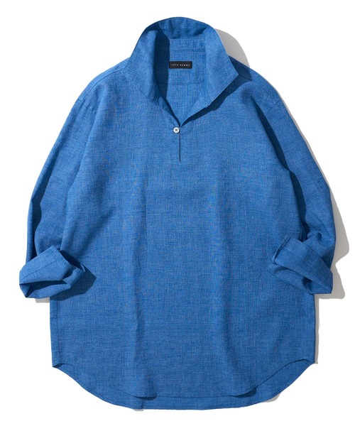 TETE HOMME（テットオム）の「展開店舗限定 ハードマンリネン / Herdmans Linen 7分袖カプリシャツ / スキッパーシャツ（シャツ/ブラウス・メンズ・ホワイト/ブラック/ベージュ/ネイビー/ブルー/カーキ/ダークネイビー・MEDIUM/LARGE/X-LARGE）」の7枚目の写真