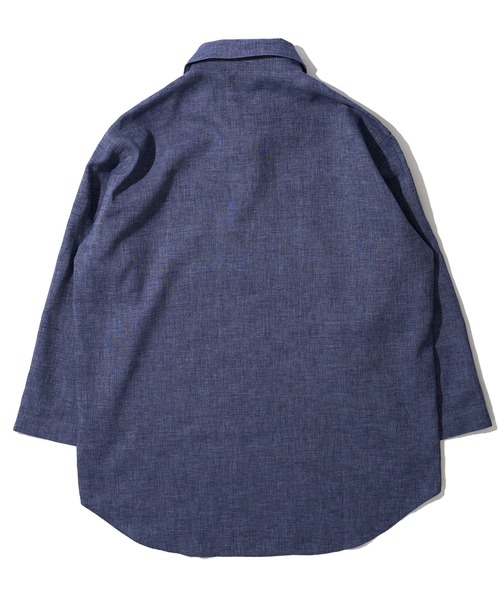 TETE HOMME（テットオム）の「展開店舗限定 ハードマンリネン / Herdmans Linen 7分袖カプリシャツ / スキッパーシャツ（シャツ/ブラウス・メンズ・ホワイト/ブラック/ベージュ/ネイビー/ブルー/カーキ/ダークネイビー・MEDIUM/LARGE/X-LARGE）」の17枚目の写真