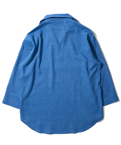 TETE HOMME（テットオム）の「展開店舗限定 ハードマンリネン / Herdmans Linen 7分袖カプリシャツ / スキッパーシャツ（シャツ/ブラウス・メンズ・ホワイト/ブラック/ベージュ/ネイビー/ブルー/カーキ/ダークネイビー・MEDIUM/LARGE/X-LARGE）」の19枚目の写真
